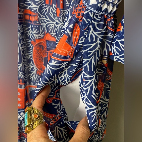 Gretchen Scott Designs Blue and Red Tiered Sundress EUC - Picture 6 of 10